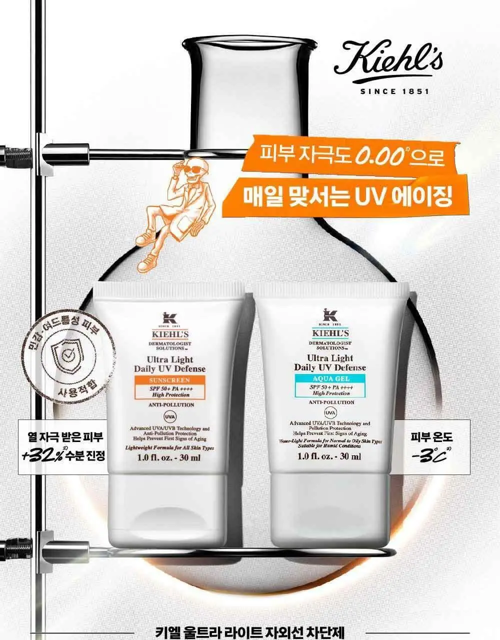 [쿨링자차] 키엘 울트라 라이트 데일리 유브이 디펜스 아쿠아 젤 30ml/60ml 상세페이지 2